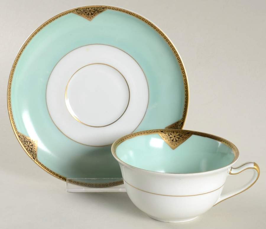 Greenacre Flat Cup & Saucer Set by Royal Schwarzburg-1
