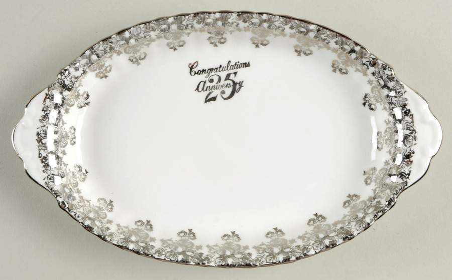 Anniversary Platinum Tray for Mini Creamer & Open Sugar by Royal Albert-1