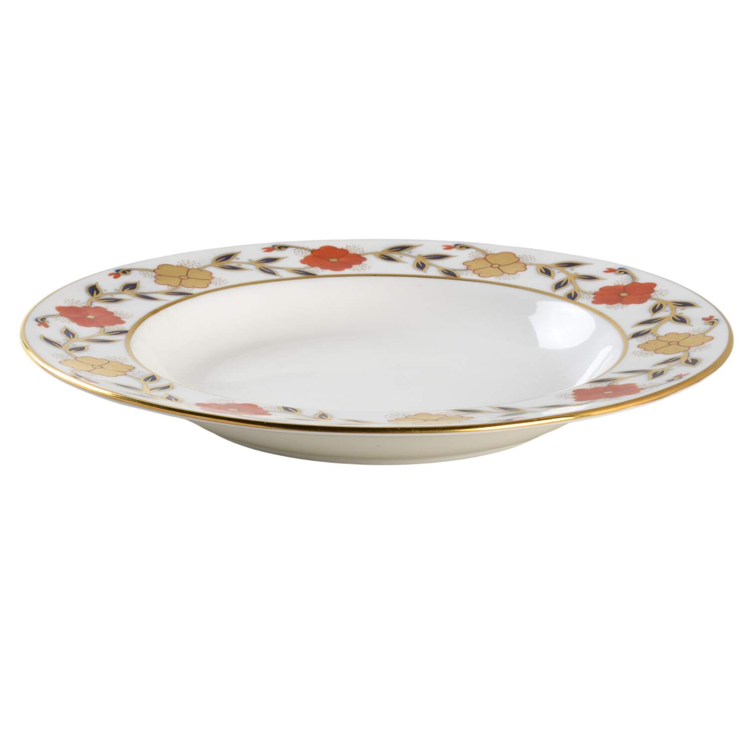 Asian Rose Large Rim Soup Bowl by Royal Crown Derby-1