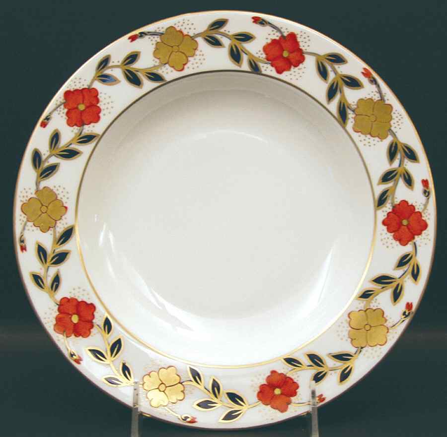 Asian Rose Large Rim Soup Bowl by Royal Crown Derby-1