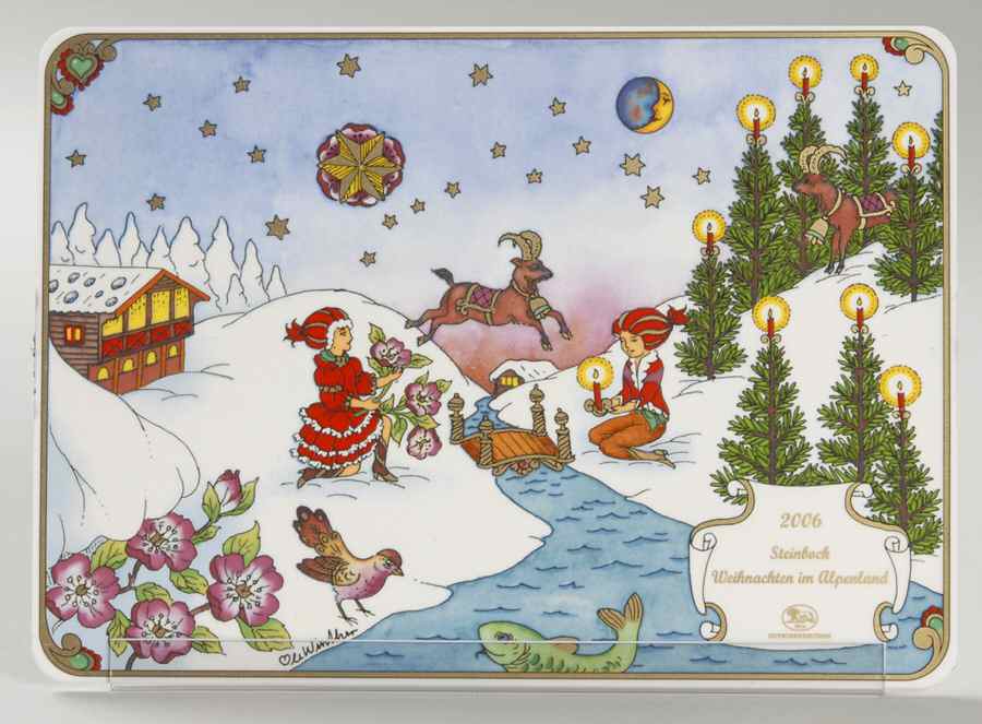 Hutschenreuther Christmas Post Cards Christmas In The Alps - No Box Nb2006 by Hutschenreuther-1