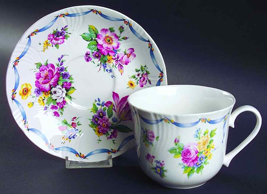 Dresden Sprays Breakfast Cup & Saucer Set by Roy Kirkham-1