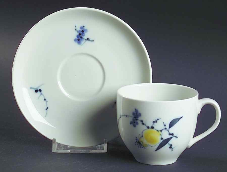 Rimmon Flat Demitasse Cup & Saucer Set by Royal Copenhagen-1