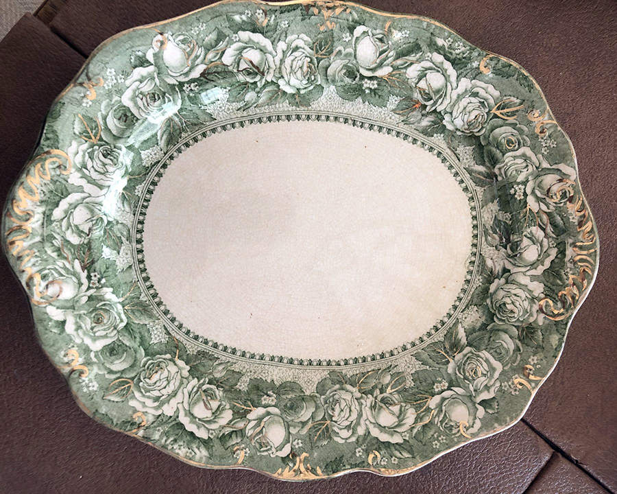 Josephine Green 11" Oval Serving Platter by Ridgway (Ridgways)-1