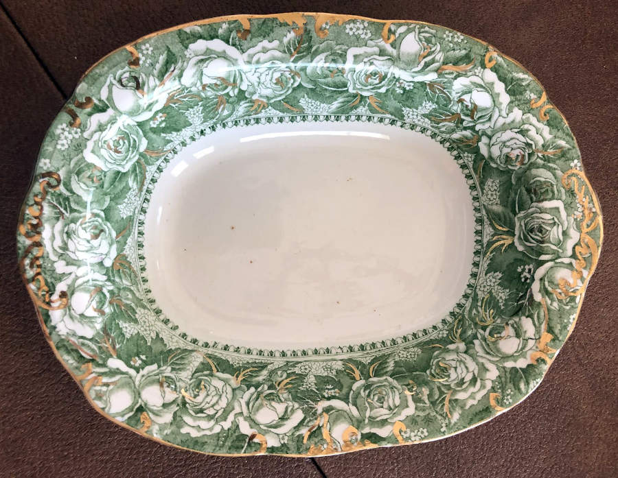 Josephine Green 9" Oval Vegetable Bowl by Ridgway (Ridgways)-1