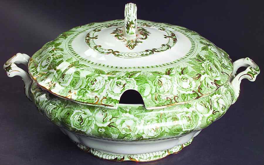 Josephine Green Tureen &  Lid by Ridgway (Ridgways)-1