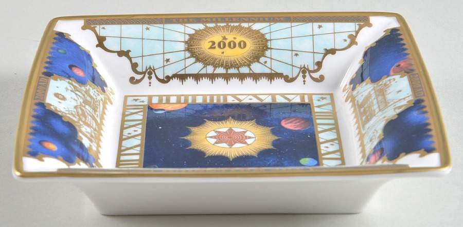 Millennium (Gold) 6" Square Tray by Royal Worcester-1