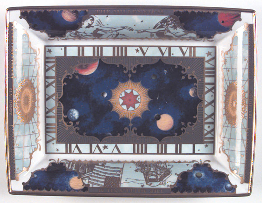 Millennium (Gold) Rectangular Tray by Royal Worcester-1