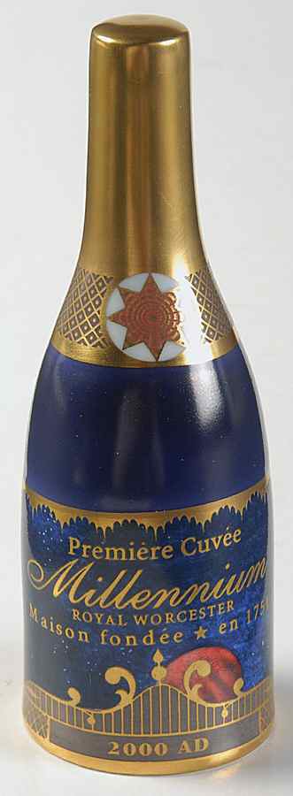 Millennium (Gold) Champagne Bottle Snuffer by Royal Worcester-1