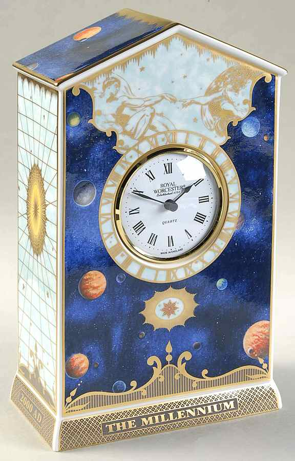 Millennium (Gold) Mantel Clock by Royal Worcester-1