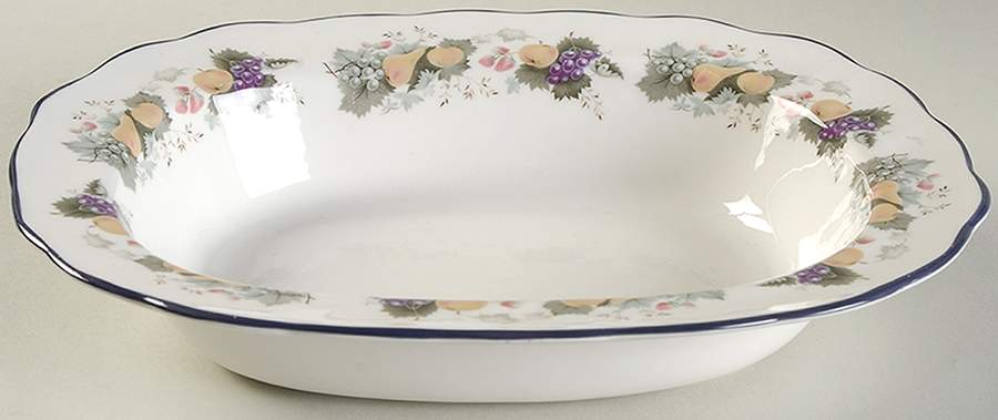 Ravenna (Purple Trim) 10" Oval Vegetable Bowl by Royal Doulton-1