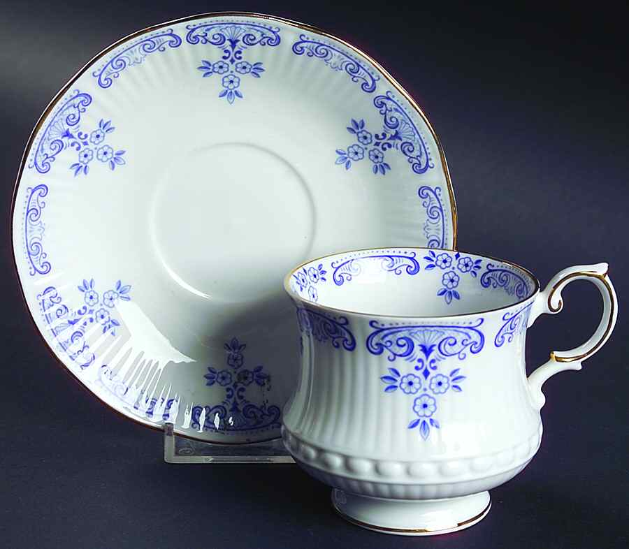 Fontainebleu Footed Cup & Saucer Set by Rosina-Queens-1