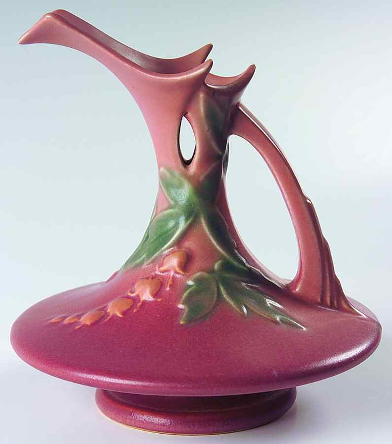 Bleeding Heart Pink 6" Ewer by Roseville-1