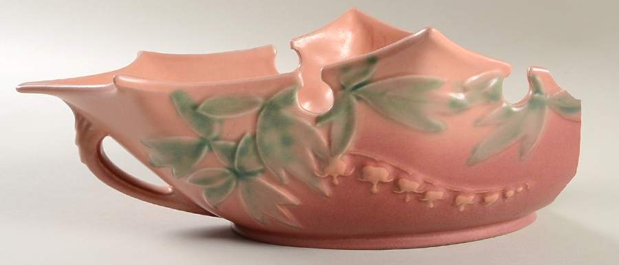 Bleeding Heart Pink 14" Oval Handled Bowl by Roseville-1
