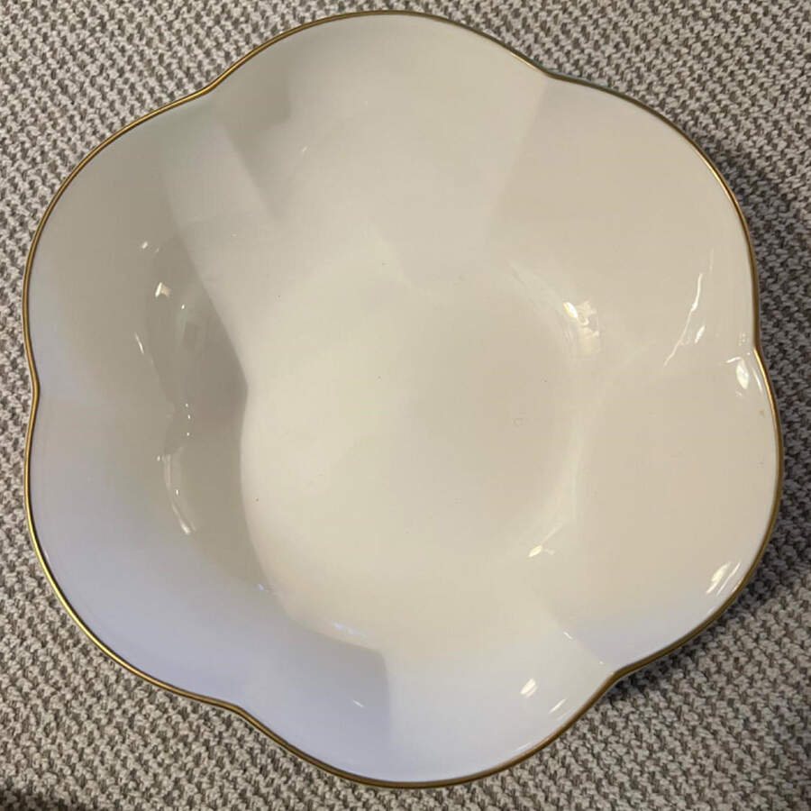 White & Gold 6" Melon Bowl by Royal Worcester-1