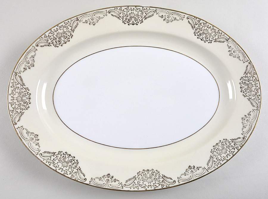 RNS13 16" Oval Serving Platter by Ransom (Japan)-1