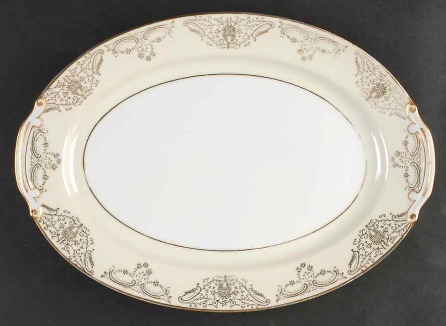 RNS13 14" Oval Serving Platter by Ransom (Japan)-1
