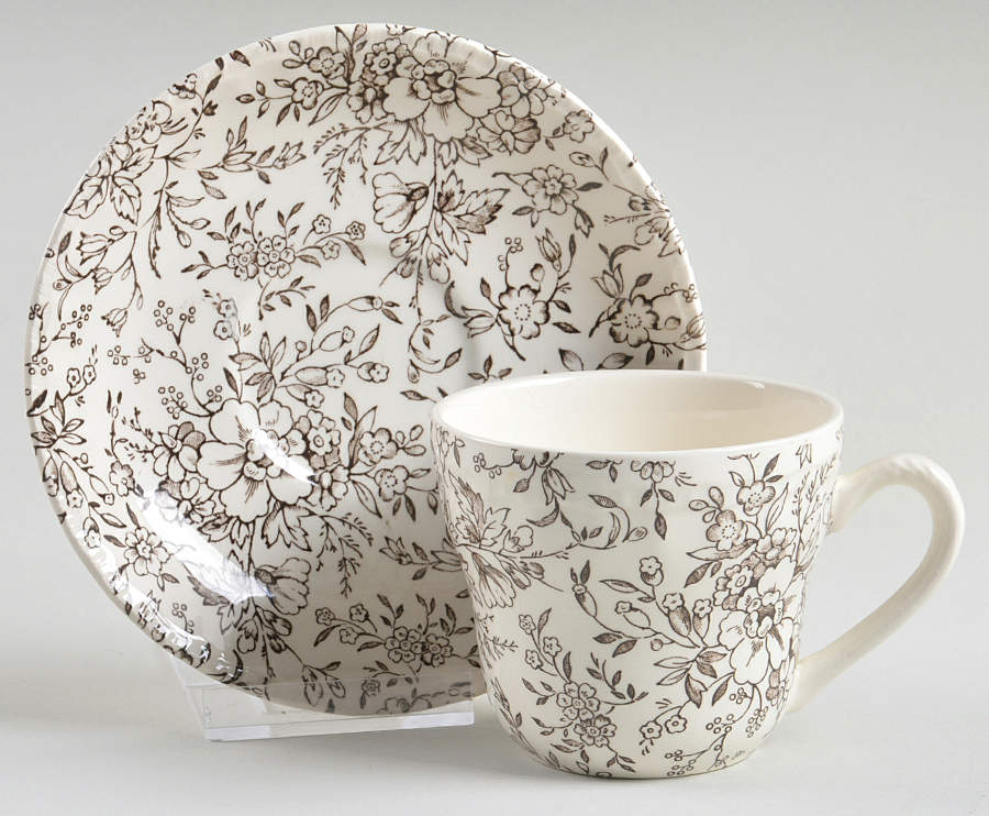 Rosemarie Brown Flat Cup & Saucer Set by Royal Tudor-1