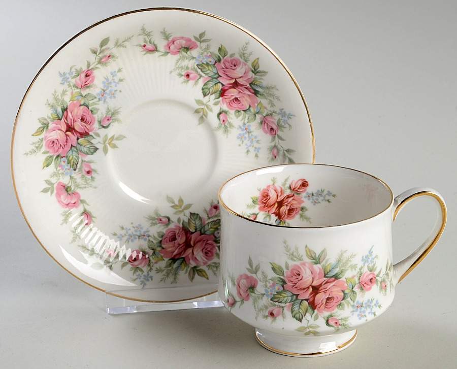 Rambling Rose (Smooth) Footed Cup & Saucer Set by Royal Standard-1