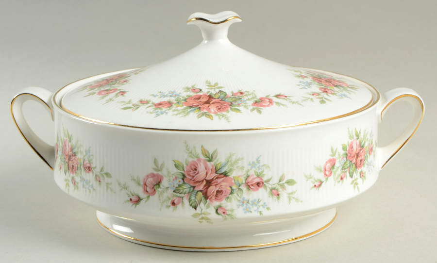 Rambling Rose (Smooth) Round Covered Vegetable by Royal Standard-1