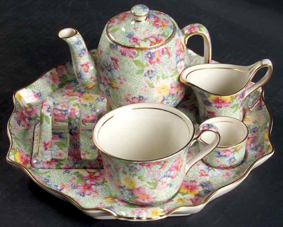 Marion (Earthenware, Circa 1995) 6-Piece Breakfast Set (Flat Cup) by Royal Winton-1