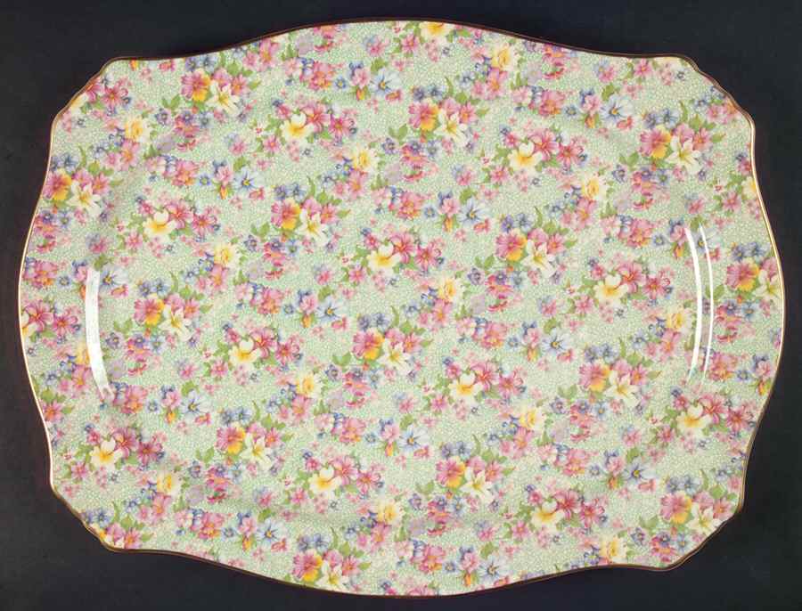 Marion (Earthenware, Circa 1995) 18" Oval Serving Platter by Royal Winton-1