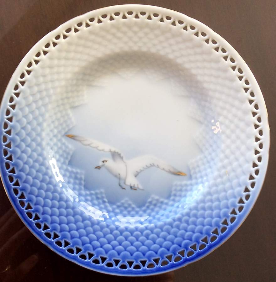 Seagull Pierced Bread & Butter Plate by Royal Copenhagen-1
