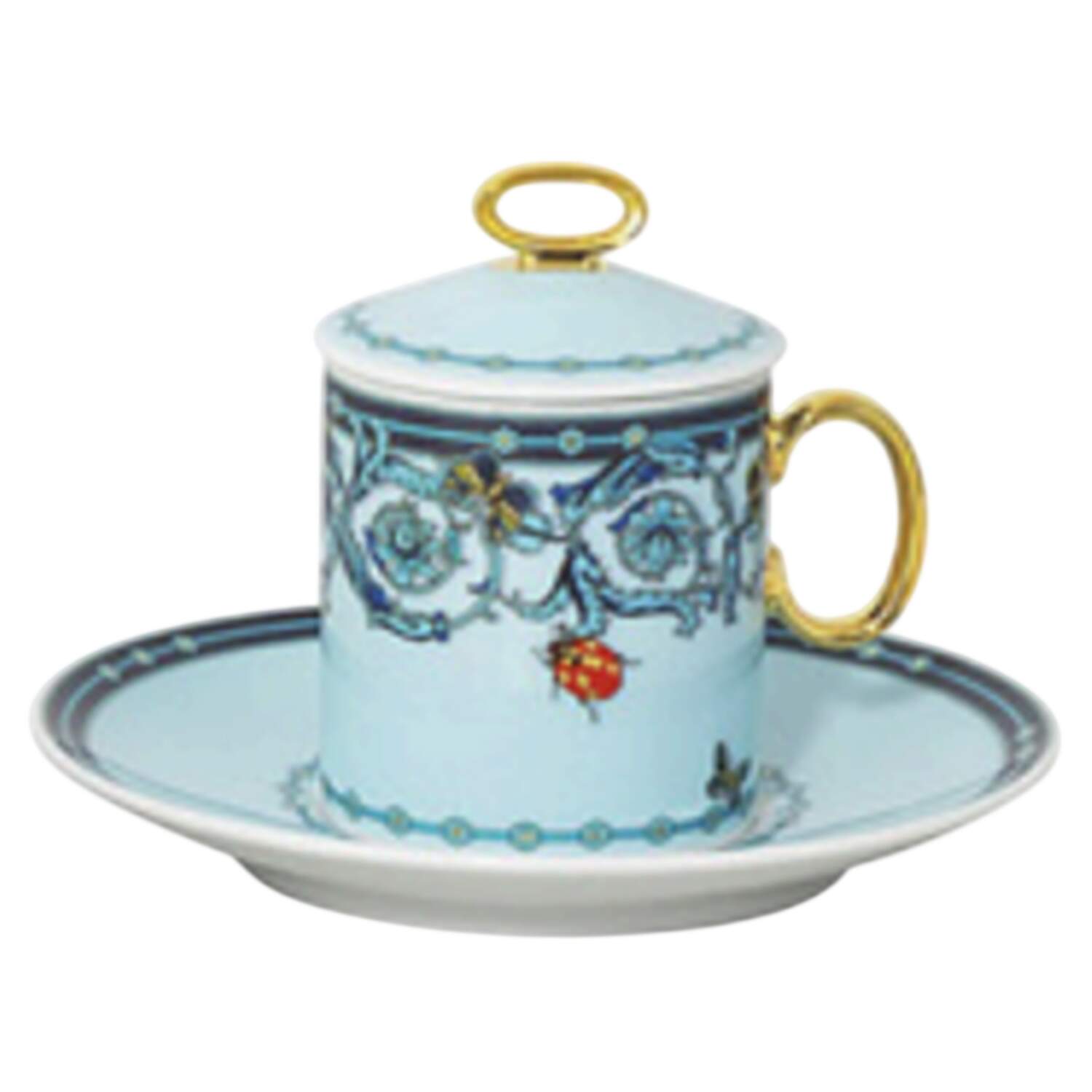 Le Jardin De Versace 30th Annivesary Demitasse Cup & Saucer Set with Lid by Rosenthal - Continental-1