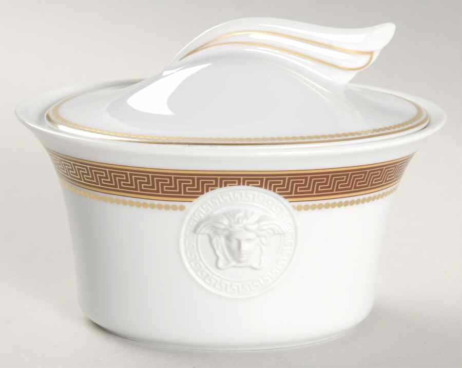 Medaillon Meandre Marron Sugar Bowl & Lid by Rosenthal - Continental-1