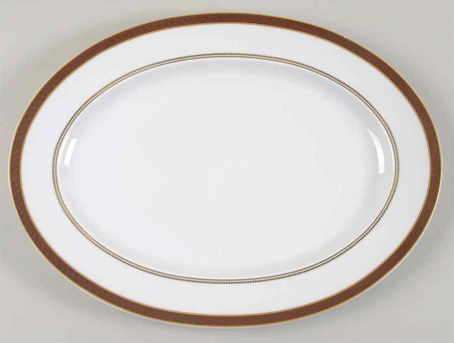 Medaillon Meandre Marron 15" Oval Serving Platter by Rosenthal - Continental-1