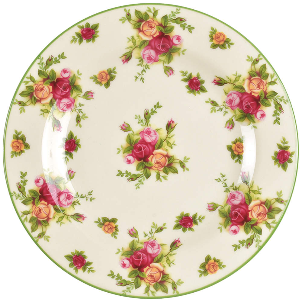 Old Country Roses Cream (Green Trim) Salad Plate by Royal Albert-1