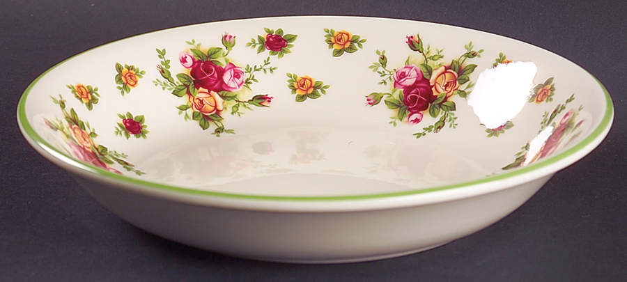 Old Country Roses Cream (Green Trim) 9" Individual Pasta Bowl by Royal Albert-1