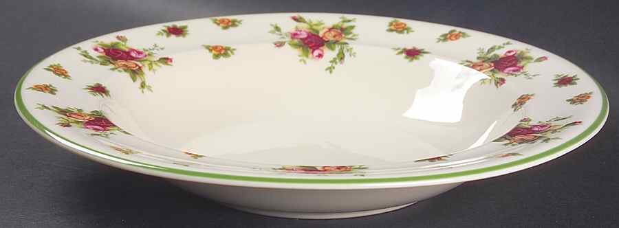 Old Country Roses Cream (Green Trim) 11" Pasta Serving Bowl by Royal Albert-1