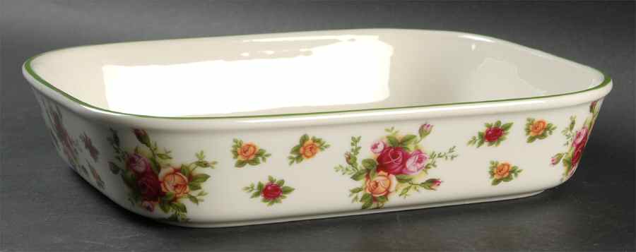 Old Country Roses Cream (Green Trim) 10" Lasagna by Royal Albert-1