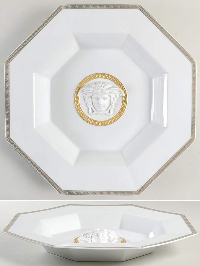 Gorgona (White) 14" Octagonal Serving Bowl by Rosenthal - Continental-1