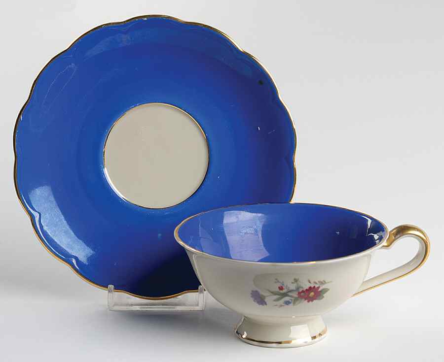 Ardalt Royal Blue Footed Cup & Saucer Set by Royal Bayreuth-1