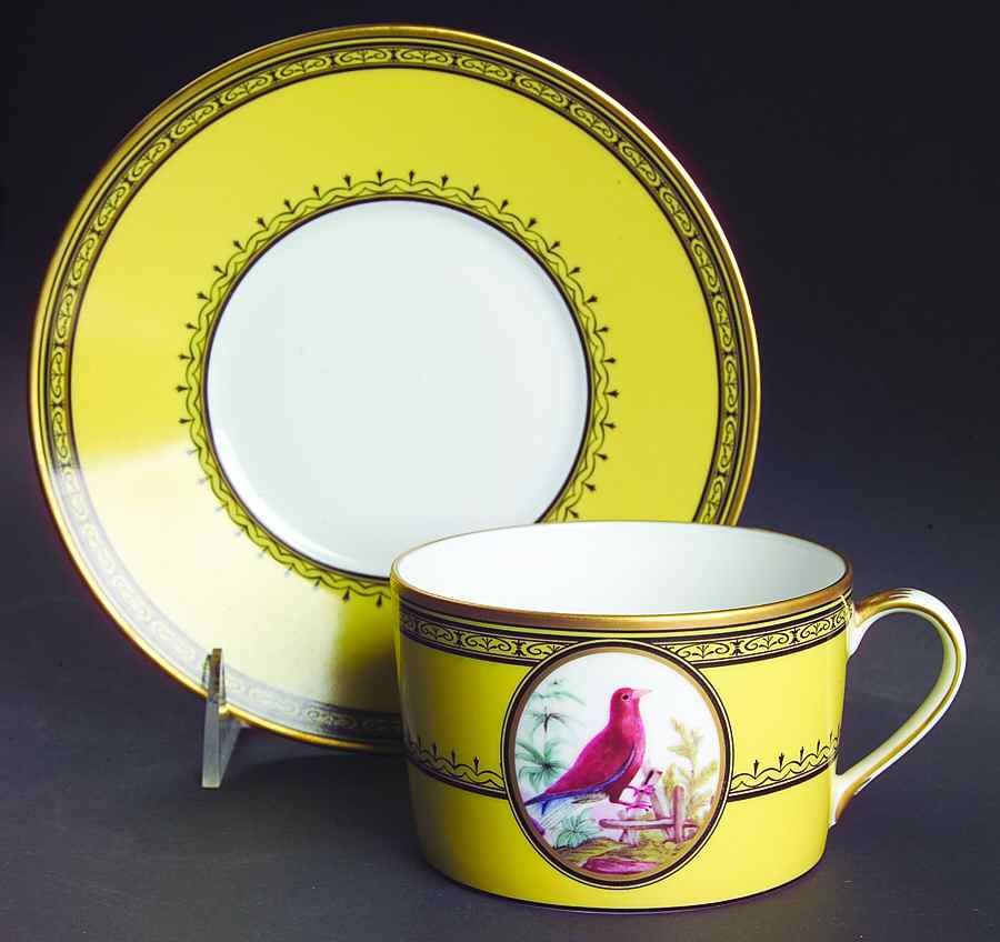King's Garden Yellow Breakfast Cup & Saucer Set by Royale (France)-1