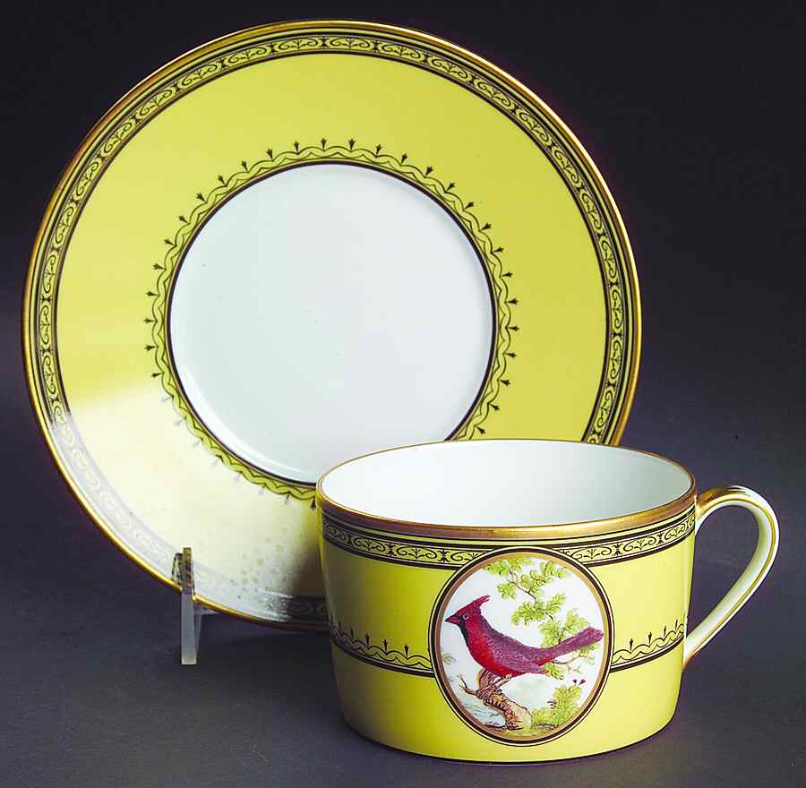 King's Garden Yellow Breakfast Cup & Saucer Set by Royale (France)-1