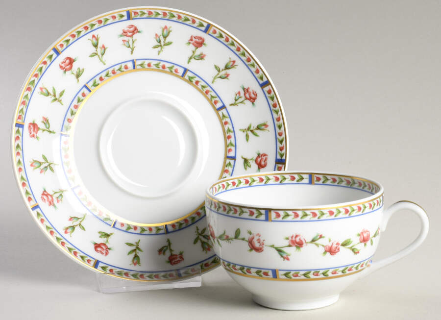 Histoire De Roses Flat Cup & Saucer Set by Raynaud-1