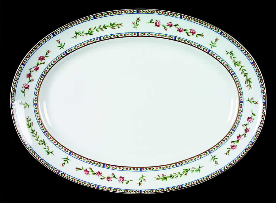 Histoire De Roses 16" Oval Serving Platter by Raynaud-1