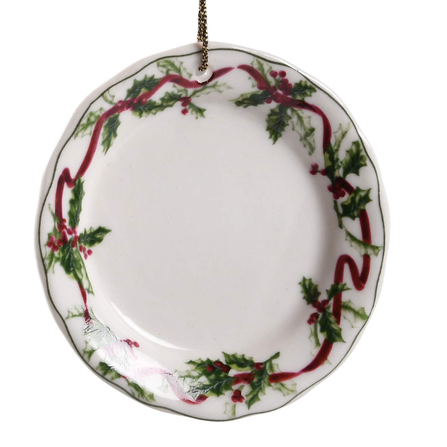 The Holly and The Ivy Plate Shape Ornament by Royal Gallery-1