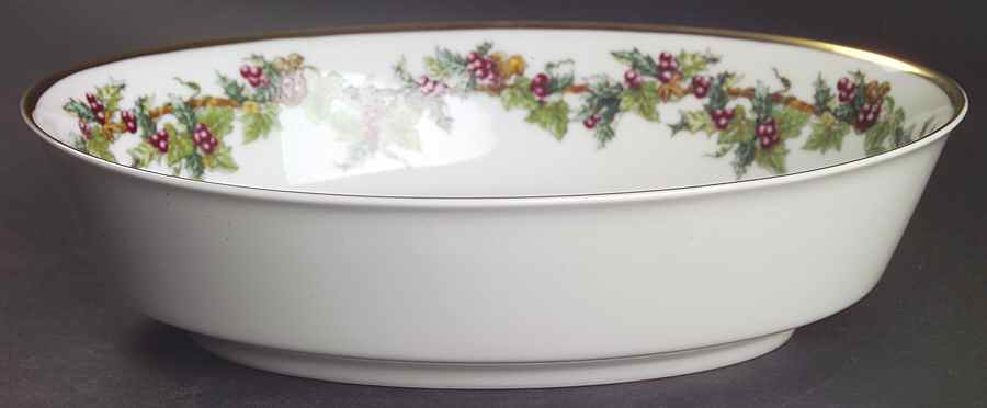 The Holly and The Ivy 9" Oval Vegetable Bowl by Royal Gallery-1