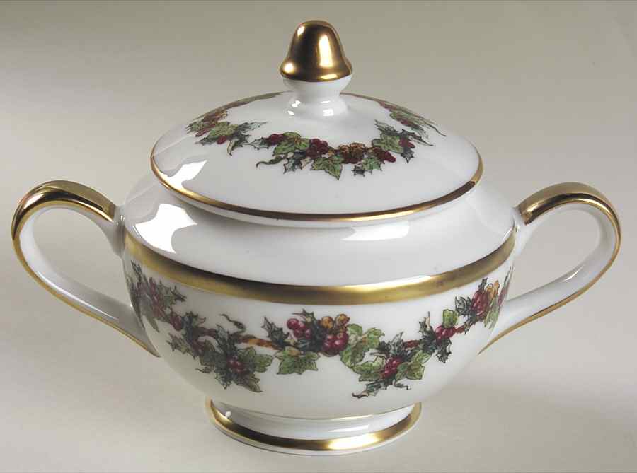 The Holly and The Ivy Sugar Bowl & Lid by Royal Gallery-1