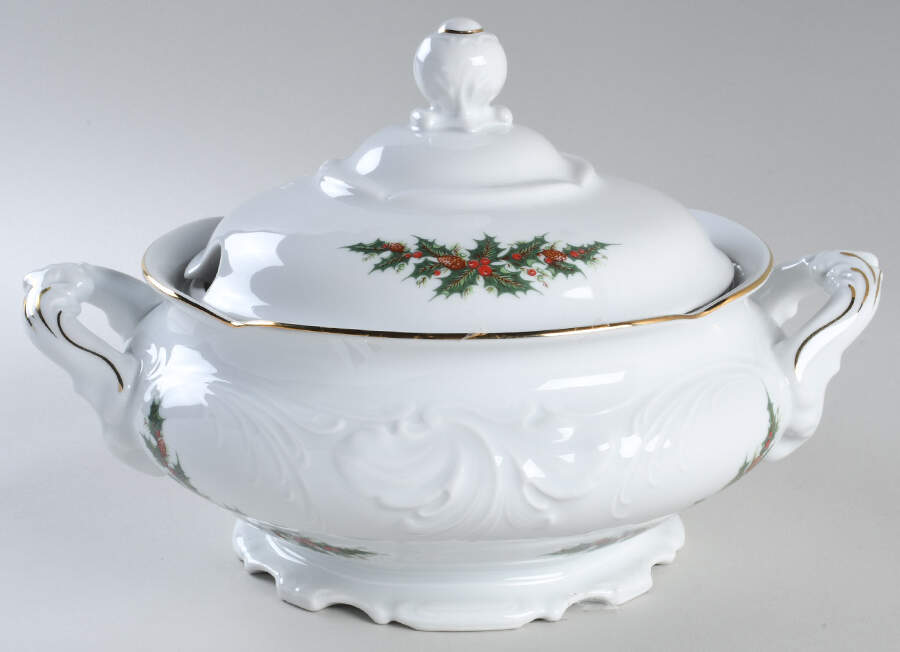 Holiday Holly Tureen &  Lid by Royal Kent (Poland)-1