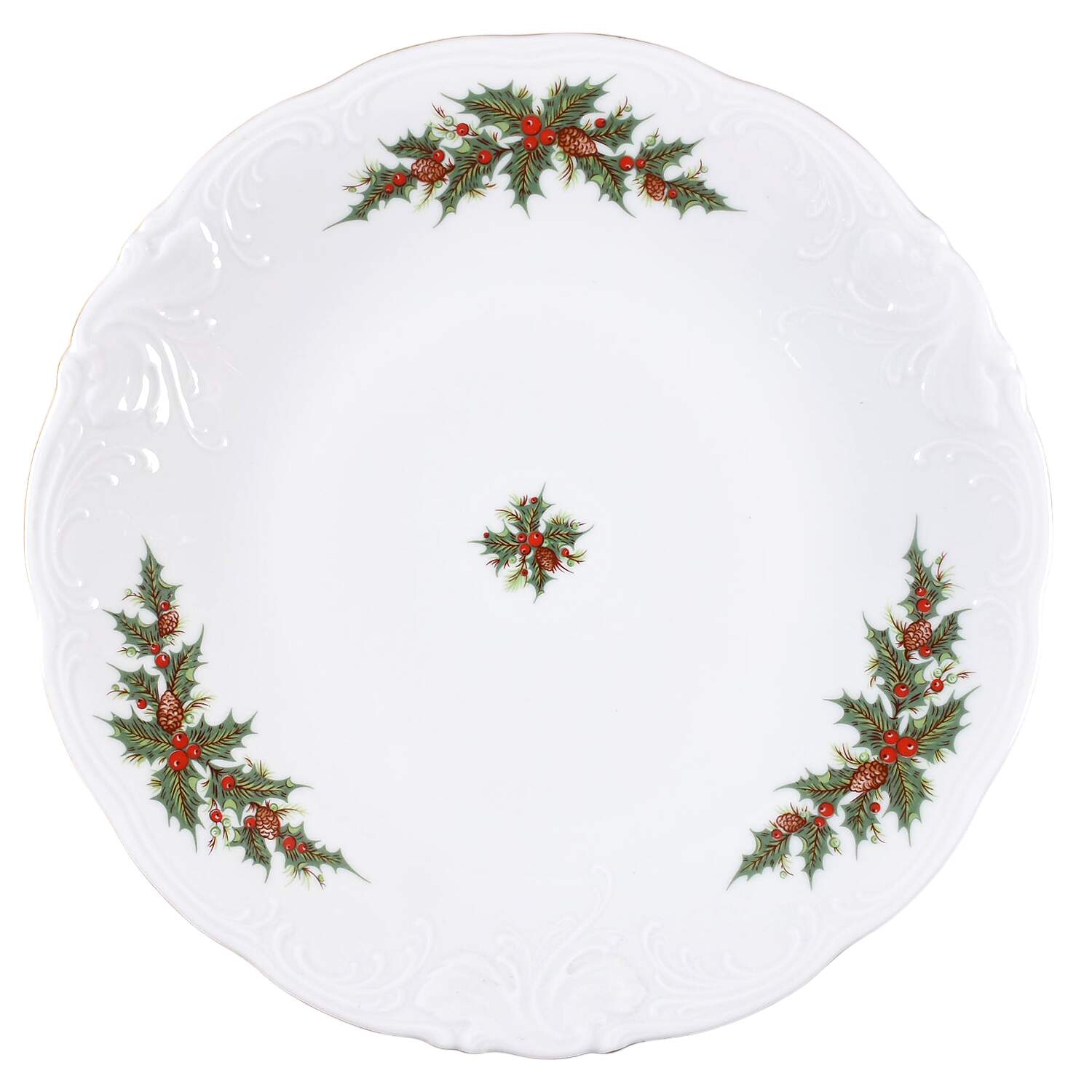 Holiday Holly Underplate for Tureen by Royal Kent (Poland)-1