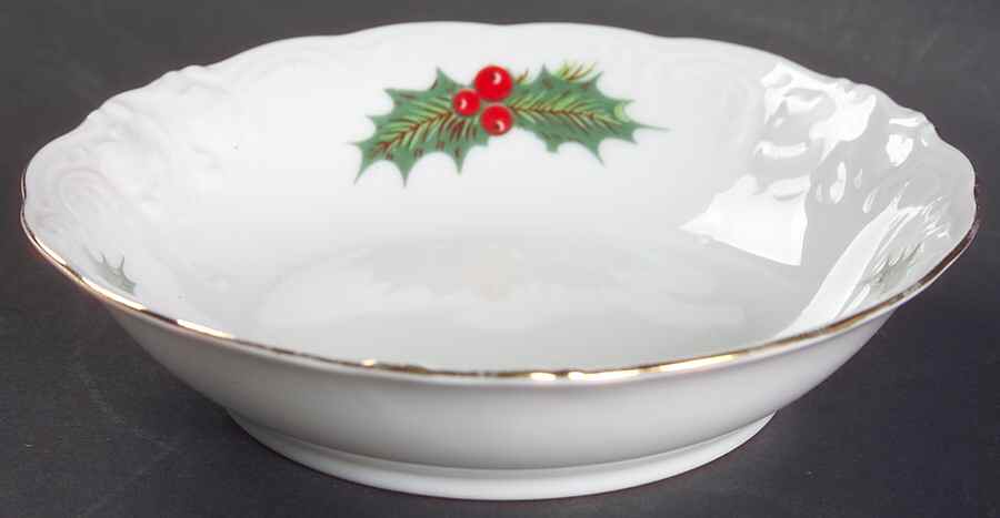 Holiday Holly Fruit/Dessert (Sauce) Bowl by Royal Kent (Poland)-1