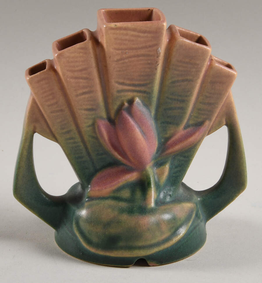 Water Lily Pink Green Flower Arranger by Roseville-1