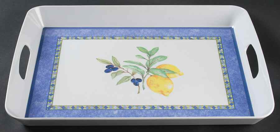Carmina 18" Rectangular Handled Serving Melamine Tray by Royal Doulton-1