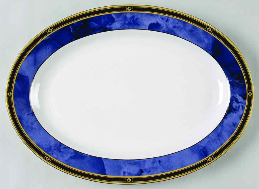 Blue Garland 14" Oval Serving Platter by Retroneu-1
