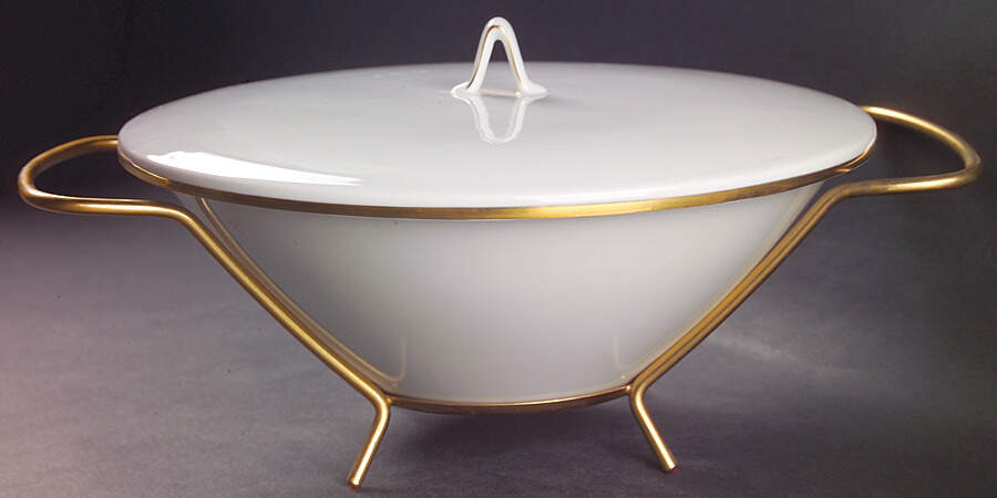 Classic Gold Round Covered Vegetable-Uses RV9 As Base W/Mtl Std by Rosenthal - Continental-1